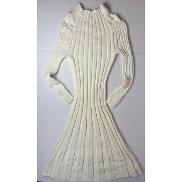 Banana Republic Dresses & Skirts - Banana Republic Ribbed Knit Fit & Flare Mock Neck Sweater Dress Quiet Luxury